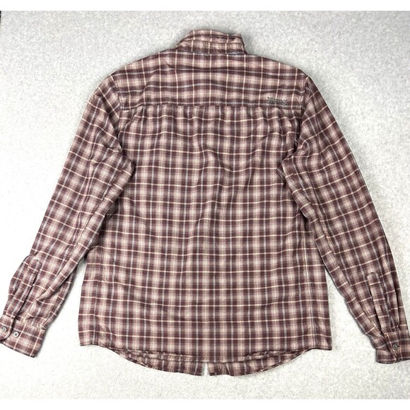 Marmot Flannel Shirt Mens Medium Brown Button Down Outdoor Long Sleeve Core - Picture 3 of 16